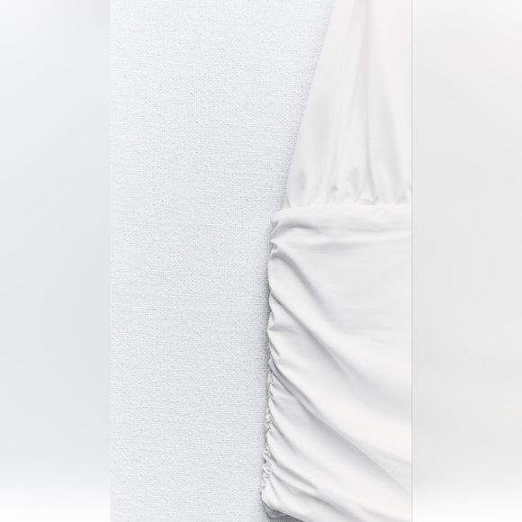 ZARA POLYAMIDE CROP HALTER TOP - Picture 10 of 10